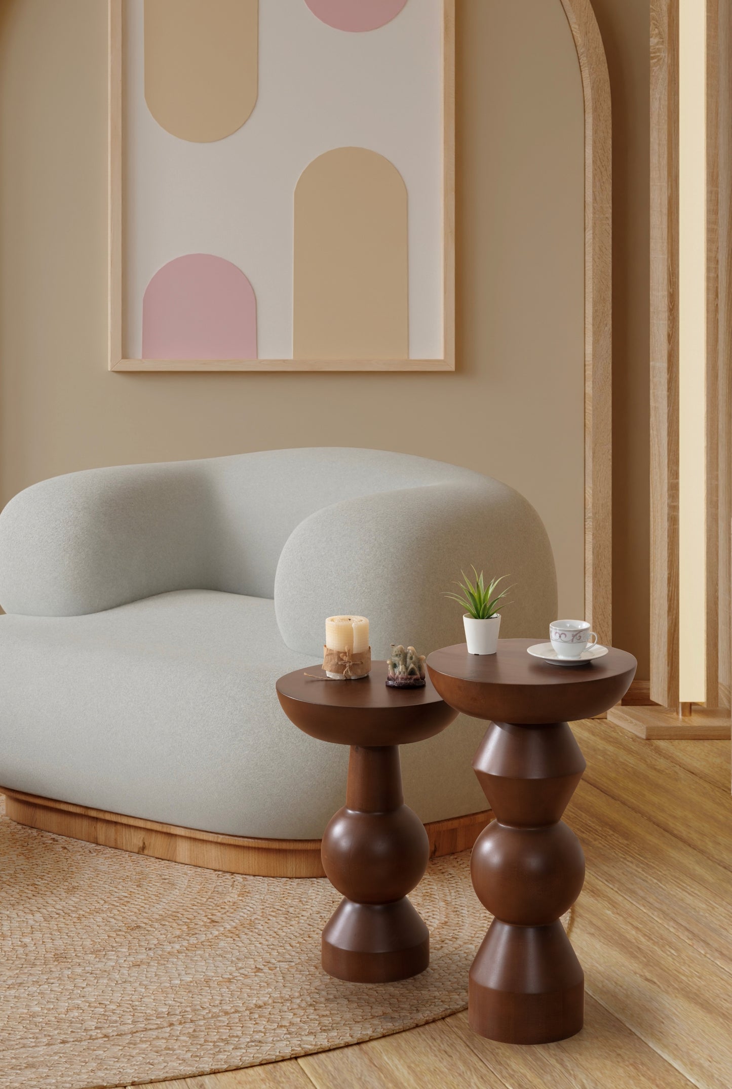 Enva 2'li Ahşap Sehpa