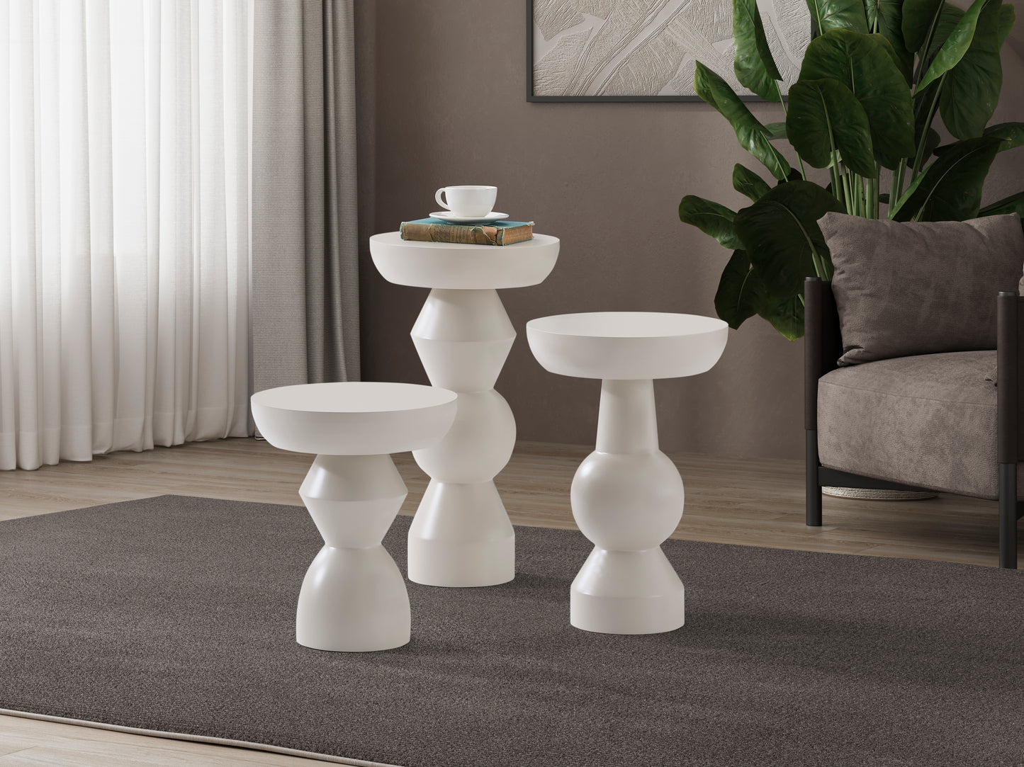 Enva 3'lü Ahşap Sehpa