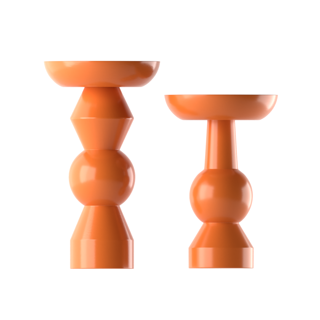 Enva 2'li Ahşap Sehpa Turuncu